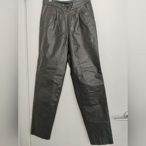 Black Leather Pants Women Size 26"